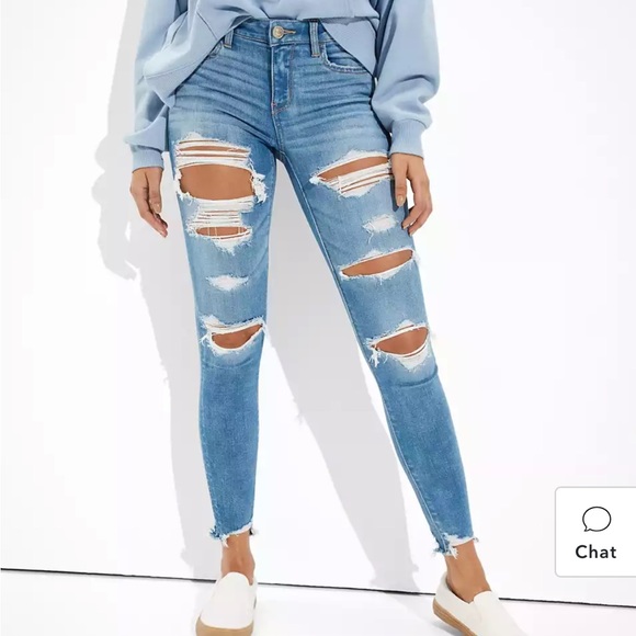 American Eagle Outfitters Denim - American Eagle Ripped Low-Rise Jegging